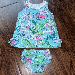 lilly pulitzer dress set w diaper cover/bloomer